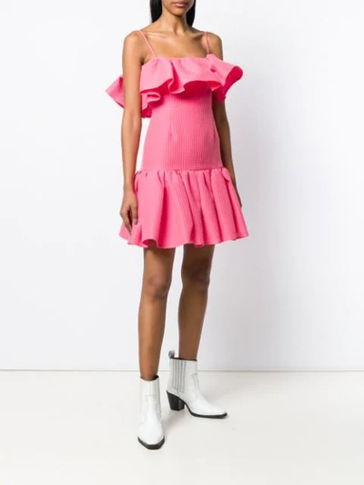 Shop Msgm Ruffled Sleeveless Dress In Pink