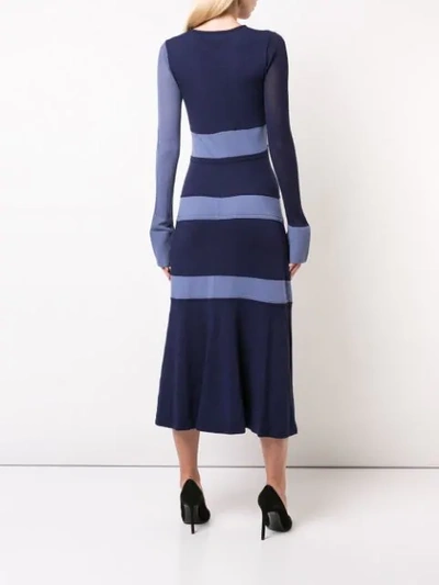 Shop Kimora Lee Simmons Stripped Knit Dress In Blue