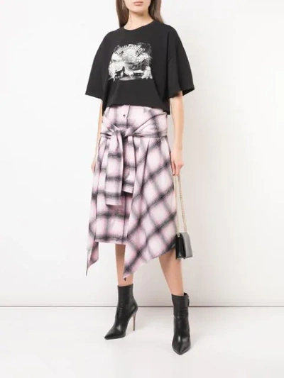 Shop Adaptation Draped Shirt Skirt In Pink