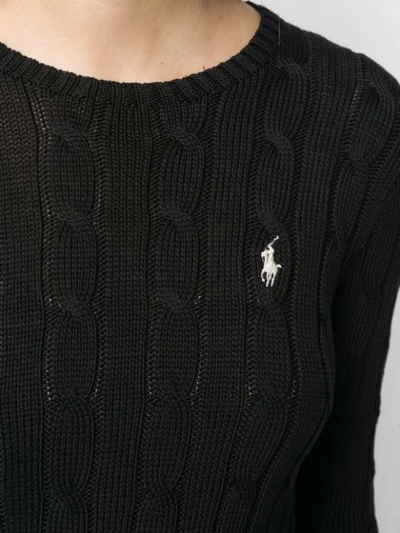 Shop Polo Ralph Lauren Embroidered Logo Jumper In Black