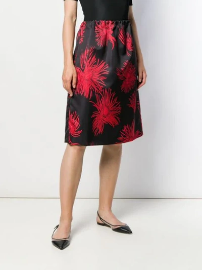 Shop N°21 Floral Print A-line Skirt In Black