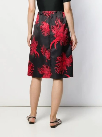 Shop N°21 Floral Print A-line Skirt In Black