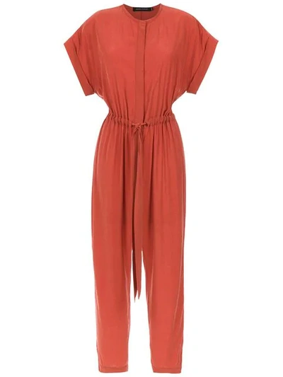 Shop Andrea Marques Jumpsuit Mit Kurzen Ärmeln In Orange