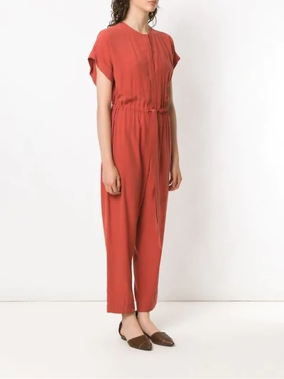 Shop Andrea Marques Jumpsuit Mit Kurzen Ärmeln In Orange