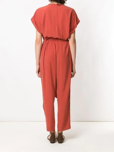 Shop Andrea Marques Jumpsuit Mit Kurzen Ärmeln In Orange