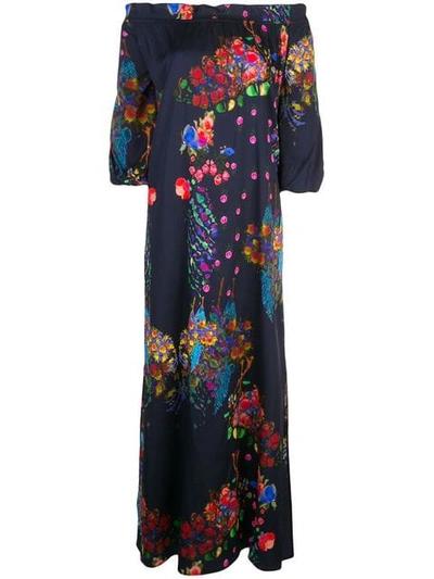 Shop Cynthia Rowley Schulterfreies 'roseland' Kleid In Multicolour
