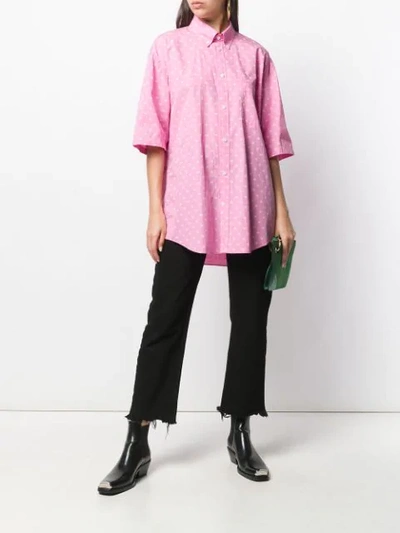 Shop Balenciaga Short Sleeve Shirt In Pink