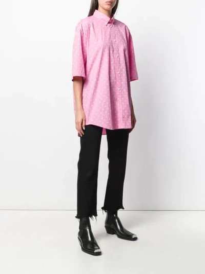 Shop Balenciaga Short Sleeve Shirt In Pink