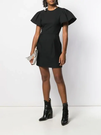 Shop Alexander Mcqueen Pleated Detail Short Dress In Black