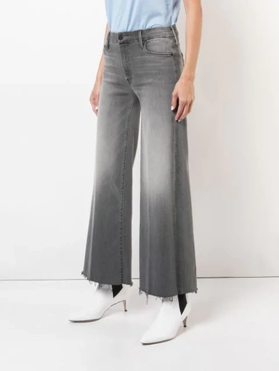 Shop Mother Roller Ankle Fray Jeans In Grey