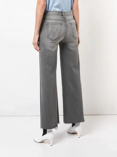 Shop Mother Roller Ankle Fray Jeans In Grey