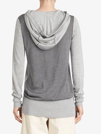 Shop Burberry Logo Print Cashmere Hoodie In Grey