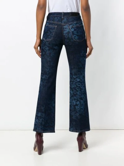 Shop Sonia Rykiel Flared Leopard Print Jeans In Blue