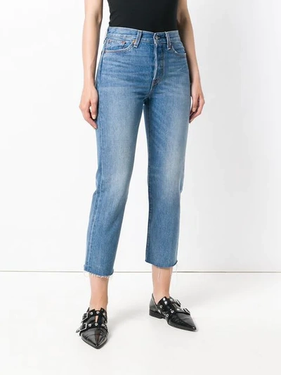 Shop Levi's Mid Rise Cropped Skinny Jeans In Blue