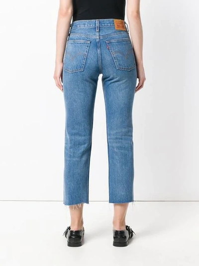 Shop Levi's Mid Rise Cropped Skinny Jeans In Blue