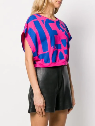 Shop Diesel Cropped Logo Print T In Pink