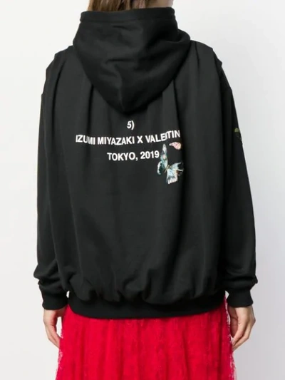 Shop Valentino X Izumi Miyazaki Gravitation Butterfly Print Hoodie In 0no