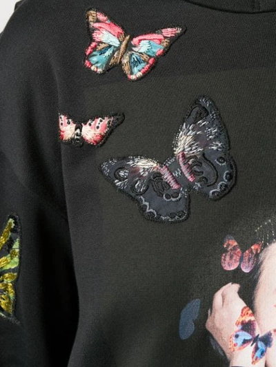 Shop Valentino X Izumi Miyazaki Gravitation Butterfly Print Hoodie In 0no