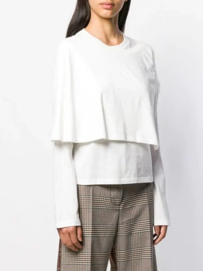 Shop Mm6 Maison Margiela Layered Jersey Top In White