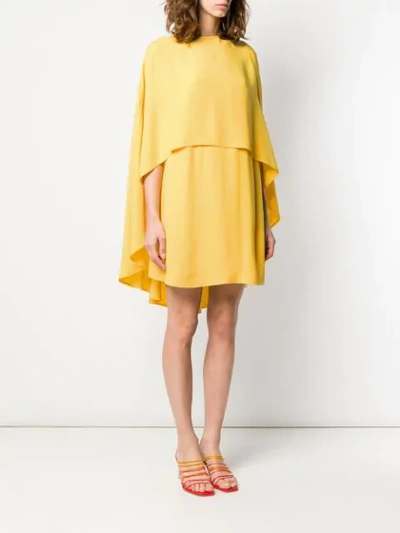 Shop Sara Battaglia Cape Dress In Yellow