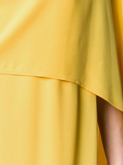 Shop Sara Battaglia Cape Dress In Yellow