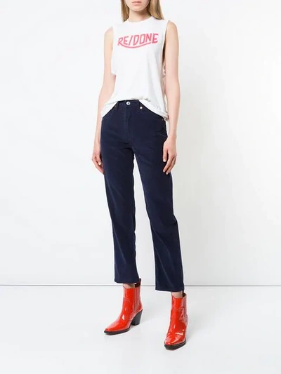 Shop Re/done Corduroy High Waisted Trousers In Blue