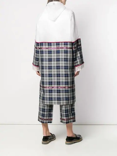 ANTONIO MARRAS HOODED TARTAN RAINCOAT - 白色