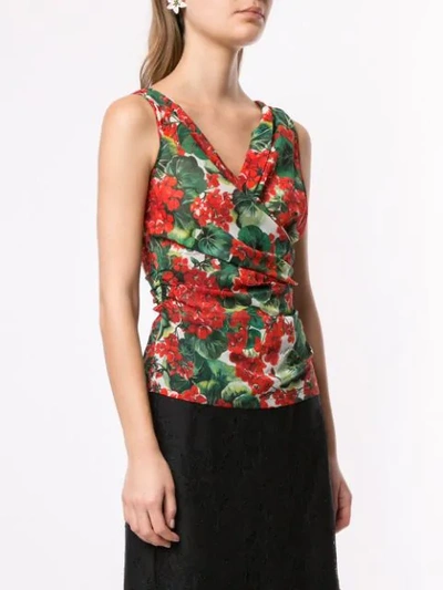 Shop Dolce & Gabbana Portofino Print Georgette Top In Red