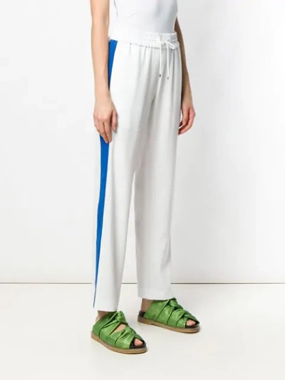 Shop Kenzo Side Striped Trousers In White
