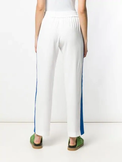 Shop Kenzo Side Striped Trousers In White