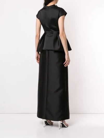Shop Dice Kayek Pleated Waist Evening Gown In Black