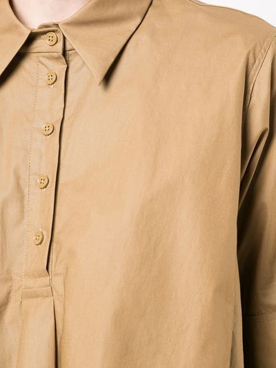 Shop Carven Cropped Poplin Shirt In Brown