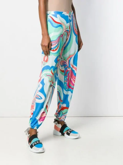 Shop Emilio Pucci Badea Print Joggers In Blue