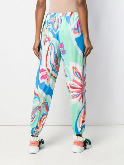 Shop Emilio Pucci Badea Print Joggers In Blue