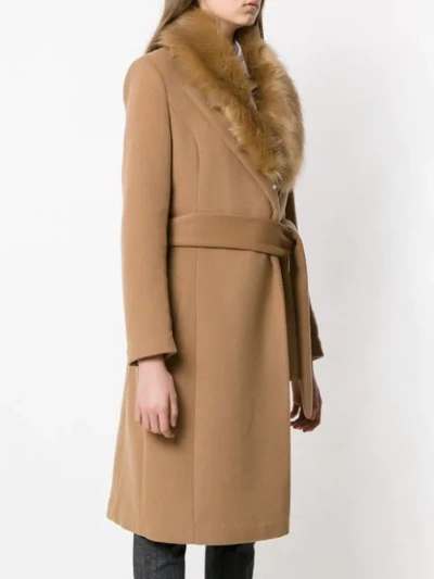 Shop Tufi Duek Trenchcoat Mit Faux Fur - Nude In Neutrals