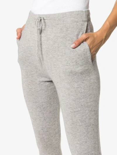 Shop Le Kasha Kenya Cashmere Track Pants In Grey