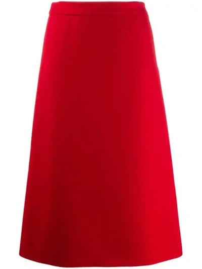 Shop Prada Mid-length A-line Skirt In F0011 Rosso