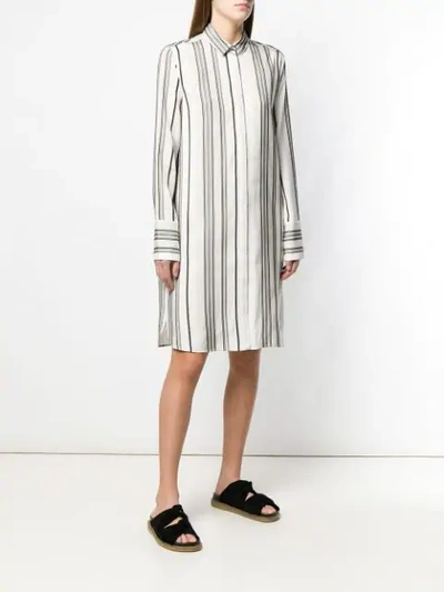 Shop Jil Sander Ginepro Striped Shirt Dress In White