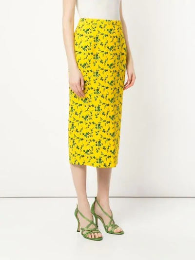 Shop N°21 Straight Floral Skirt In Yellow