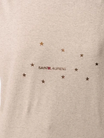 Shop Saint Laurent Logo T-shirt In Brown