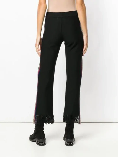 side stripe cropped trousers