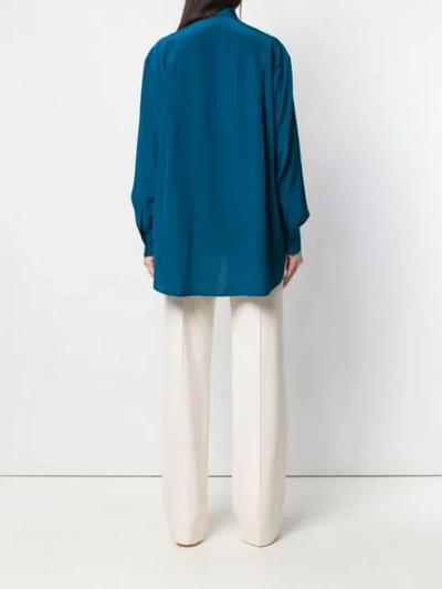 Shop Givenchy Pleated Front Bib Shirt In 404 Oil Blue