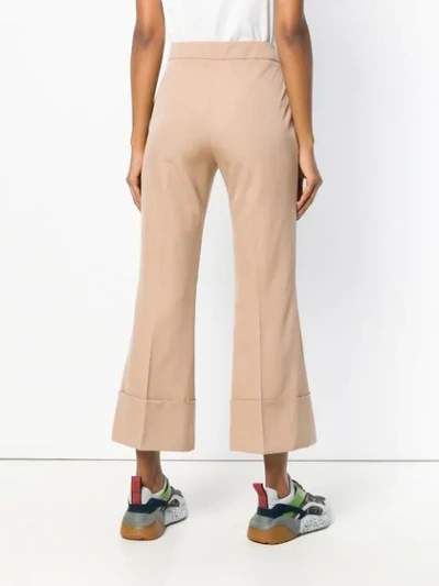 Shop Stella Mccartney Cropped Trousers In Neutrals