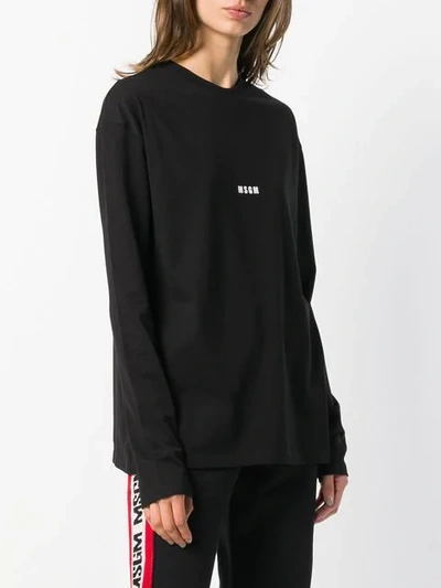 Shop Msgm Logo Print T In Black