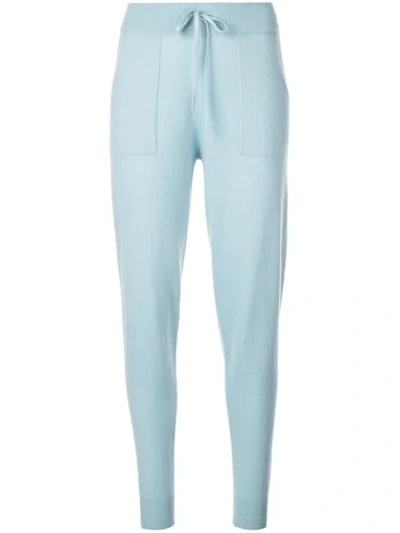 Shop Alexandra Golovanoff Paton Knitted Track Pants  In Bleucie