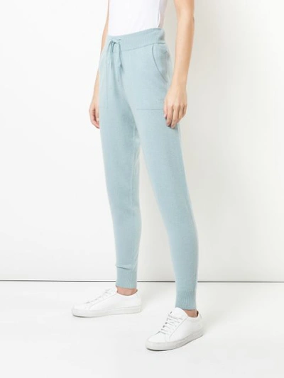 Shop Alexandra Golovanoff Paton Knitted Track Pants  In Bleucie