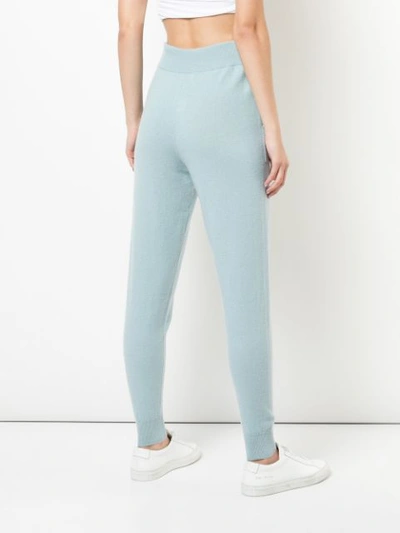 Shop Alexandra Golovanoff Paton Knitted Track Pants  In Bleucie