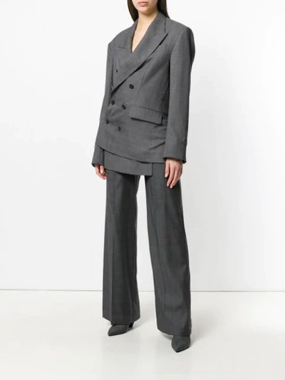 Shop A.f.vandevorst Tailored Wrap Blazer In Grey