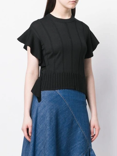 Shop Kenzo Ribbed Black Top