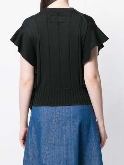 Shop Kenzo Ribbed Black Top